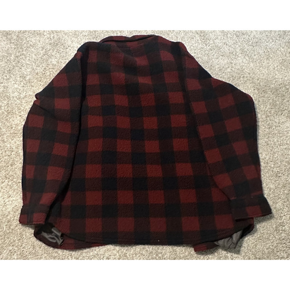 Wrangler Men’s Red and Navy Buffalo Plaid Flannel Shirt Jacket - Picture 7 of 7